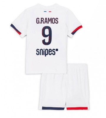Paris Saint-Germain Goncalo Ramos #9 Udebanetrøje Børn 2025-26 Kortærmet (+ Korte bukser)